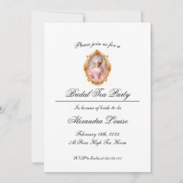 Invitación Fiesta de Té Nupcial Marie Antoinette Barroco Roco