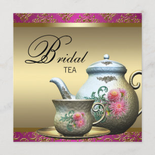 Invitación Fiesta de Té Nupcial Rosa