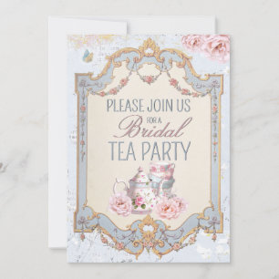 Invitación Fiesta de té nupcial Teapot Teacups Boda Brunch
