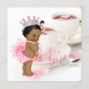 Invitación Fiesta de té para baby shower de niña étnica