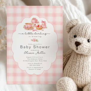 Invitación Fiesta de té para bebé Little Darling