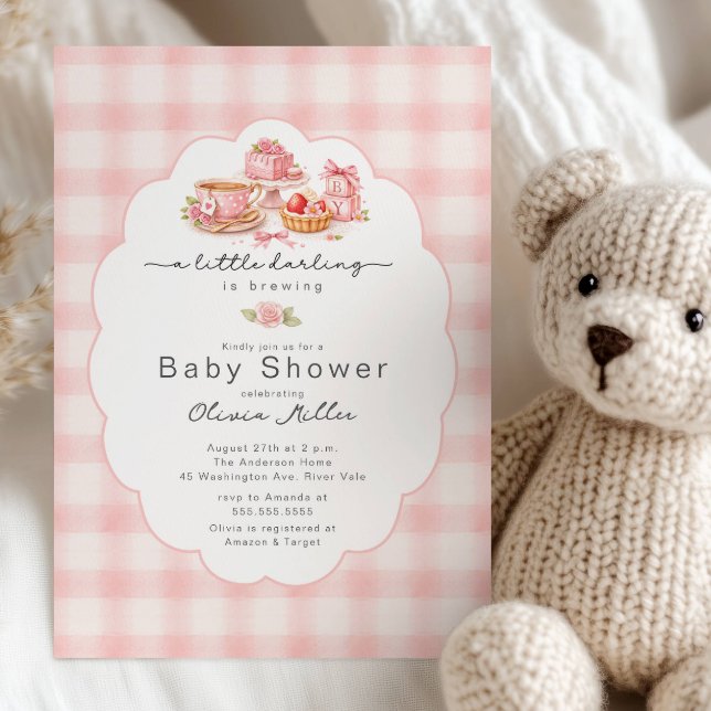 Invitación Fiesta de té para bebé Little Darling (Subido por el creador)