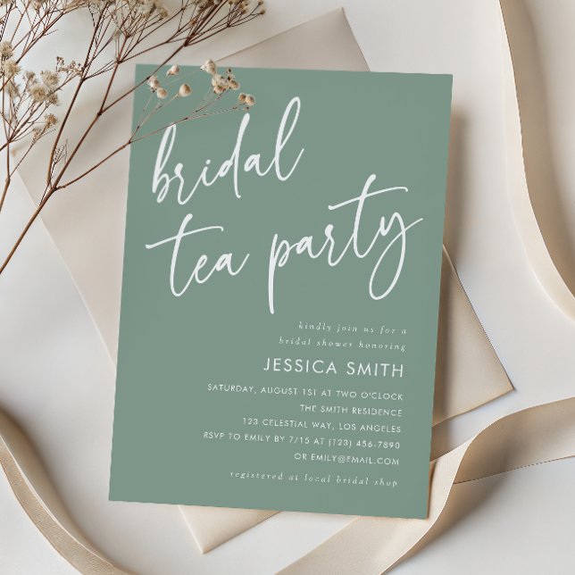 Invitación Fiesta de té para despedida de soltera boho modern (Subido por el creador)