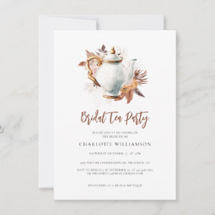 Invitación Fiesta de té para la ducha de novia con hierba de 