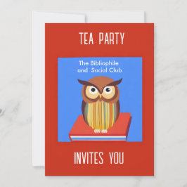 Invitación fiesta de té para los amantes del libro