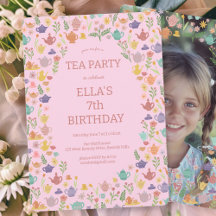 Fiesta de té Personalizado lindo cumpleaños FOTO