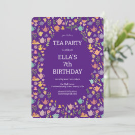 Invitación Fiesta de té Personalizado lindo cumpleaños FOTO