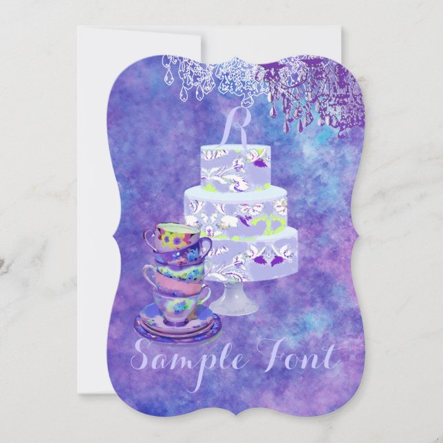 Invitación fiesta de té PixDezines/novia/acuarela (Anverso)