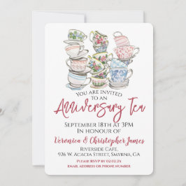 Invitación Fiesta de té por aniversario de bodas