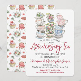 Invitación Fiesta de té por aniversario de bodas