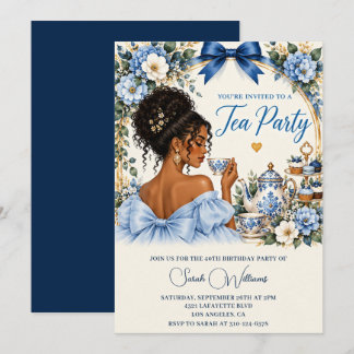 Invitación Fiesta de té por el 40 cumpleaños de una mujer afr