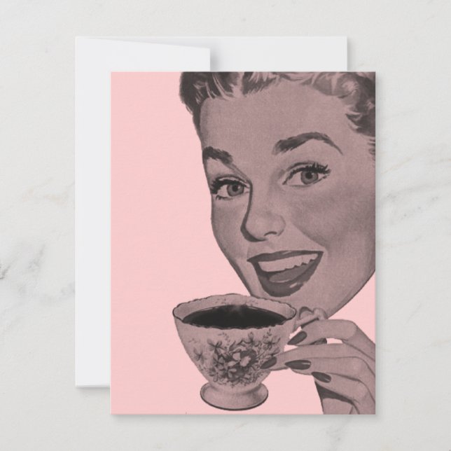 Invitación Fiesta de té retro (Anverso)