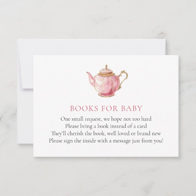 Invitación Fiesta de té rosado Baby Shower Reserva para bebé  (Anverso)