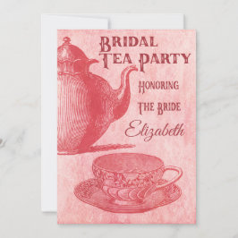 Invitación Fiesta de té rosado vintage