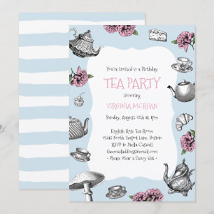 Invitación Fiesta de té ventilado Cumpleaños Bebé Estaciones 