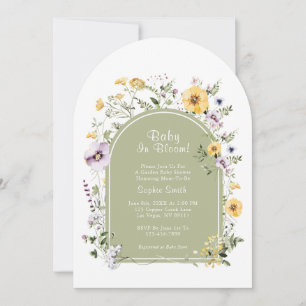 Invitación Fiesta De Té Verde Masaje Bebé En Bloom Baby Showe