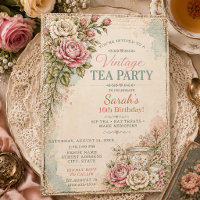 Fiesta de Té Vintage Cottagecore Cumpleaños Dulce