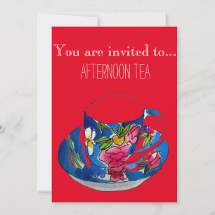 Invitación Fiesta de té vintage por la tarde