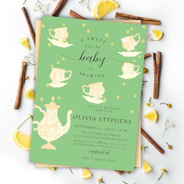 Invitación Fiesta de té Whimsical Boho Lace Baby Shower (Subido por el creador)