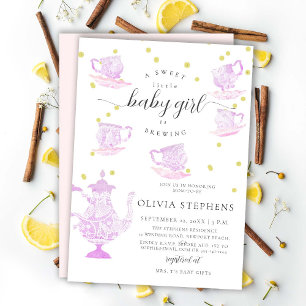 Invitación Fiesta de té Whimsical Pink Boho Lace Chica Ducha