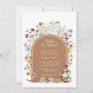 Invitación Fiesta de té Wildflower Baby En Bloom Baby Shower