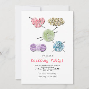 Invitación Fiesta de tejer colección de hilos