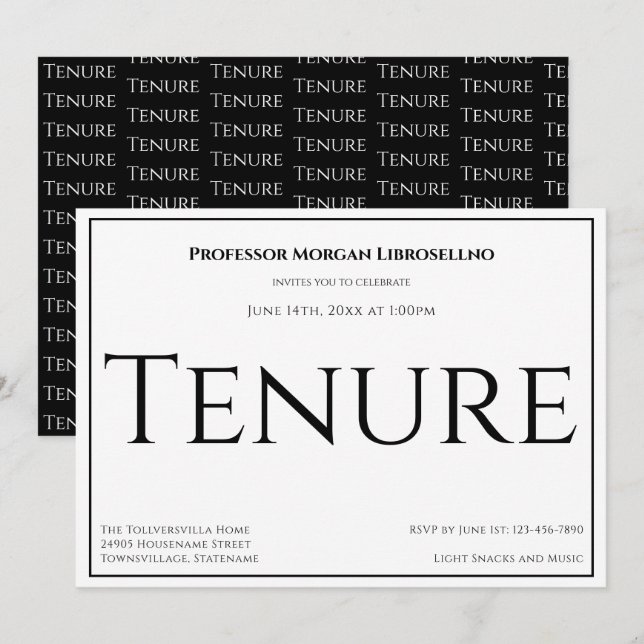 Invitación Fiesta de Tenencia Académica del Profesor Blanco (Anverso / Reverso)