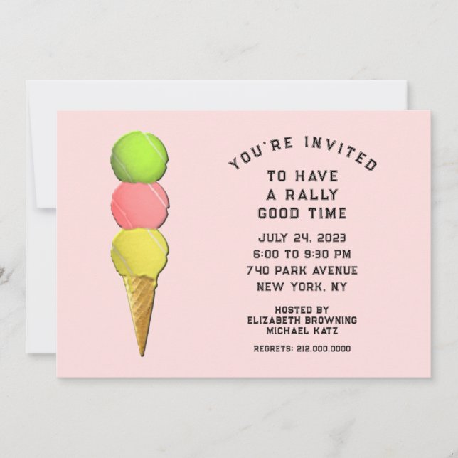 Invitación Fiesta de Tenis (Anverso)