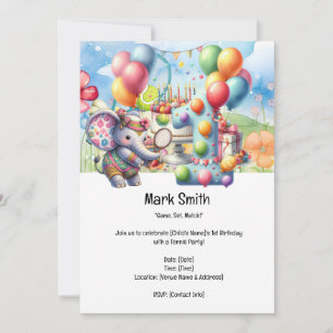 Invitación Fiesta de Tenis 1 cumpleaños