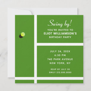 Invitación Fiesta de tenis creativa