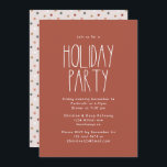 Invitación Fiesta de Terracotta Red Boho Polka Dot Navidades<br><div class="desc">Esta invitación a la fiesta de los Navidades de terracota red boho polka dot es perfecta para su moderno saludo de vacaciones de bohemia inspirado en una casa de campo. El clásico estilo rústico pero delicado le da un aspecto de época muy seductor, al mismo tiempo que lo mantiene tierno...</div>