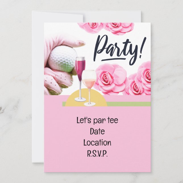 Invitación Fiesta DE TORNEO DE MUJER DE Golf (Anverso)