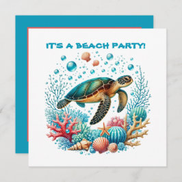 Invitación Fiesta de tortuga marina de playa