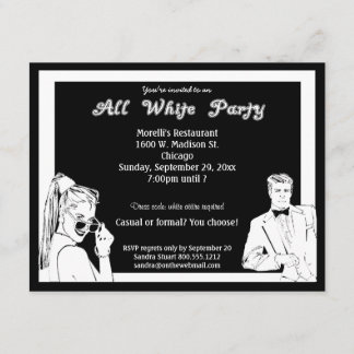 Invitación Fiesta De Trajes Blancos De Forma Gratuita O Forma