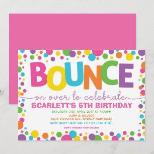 Invitación Fiesta de Trampoline de Jump Birthday Bounding Hou