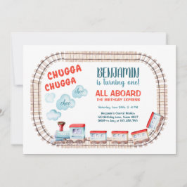 Invitación Fiesta de tren Invite a niño Chugga Choo 