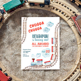 Invitación Fiesta de tren Invite a niño Chugga Choo