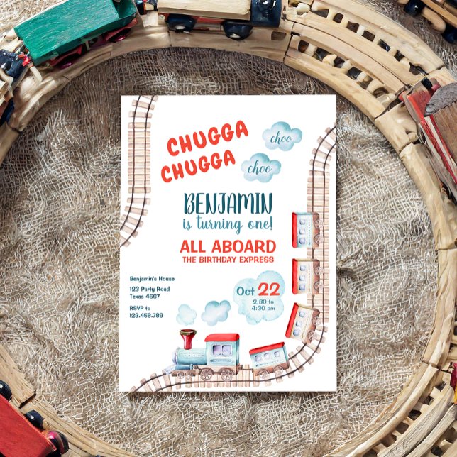 Invitación Fiesta de tren Invite a niño Chugga Choo (Subido por el creador)