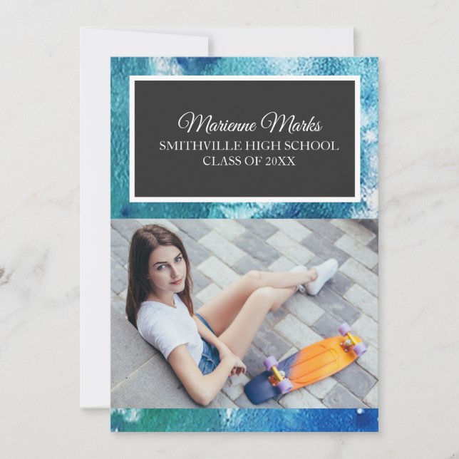 Invitación Fiesta de troncos de la Escuela verde azulada de G (Anverso)