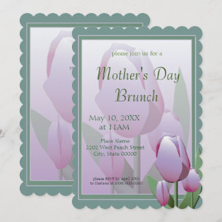 Invitación Fiesta de tulipanes violeta de primavera de Brunch