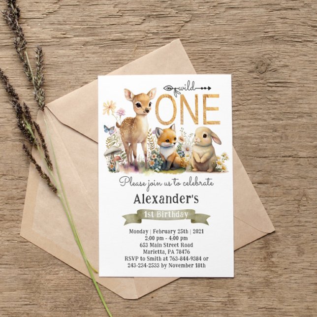 Invitación Fiesta de un cumpleaños para el salvaje de Woodlan (Subido por el creador)