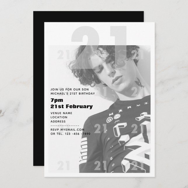 Invitación Fiesta de un niño de 21 años invitado a URBAN 2 (Anverso / Reverso)
