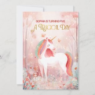 Invitación Fiesta de Unicornio de Cuento de Hadas