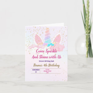 Invitación Fiesta de unicornios
