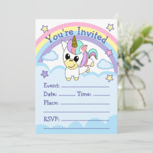 Invitación Fiesta de Unicornios