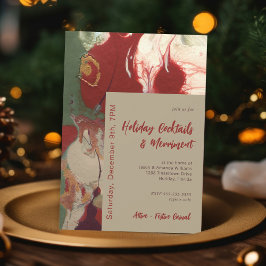 Invitación Fiesta de vacaciones abstractas pintadas contempor