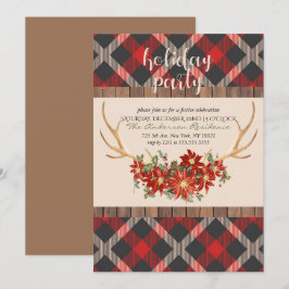 Invitación Fiesta de vacaciones Antlers de Woodland