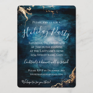 Invitación Fiesta de vacaciones Azul y Oro