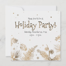 Invitación Fiesta de vacaciones, Combs de oro,