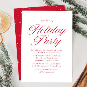 Invitación Fiesta de vacaciones con elegante letra de caligra